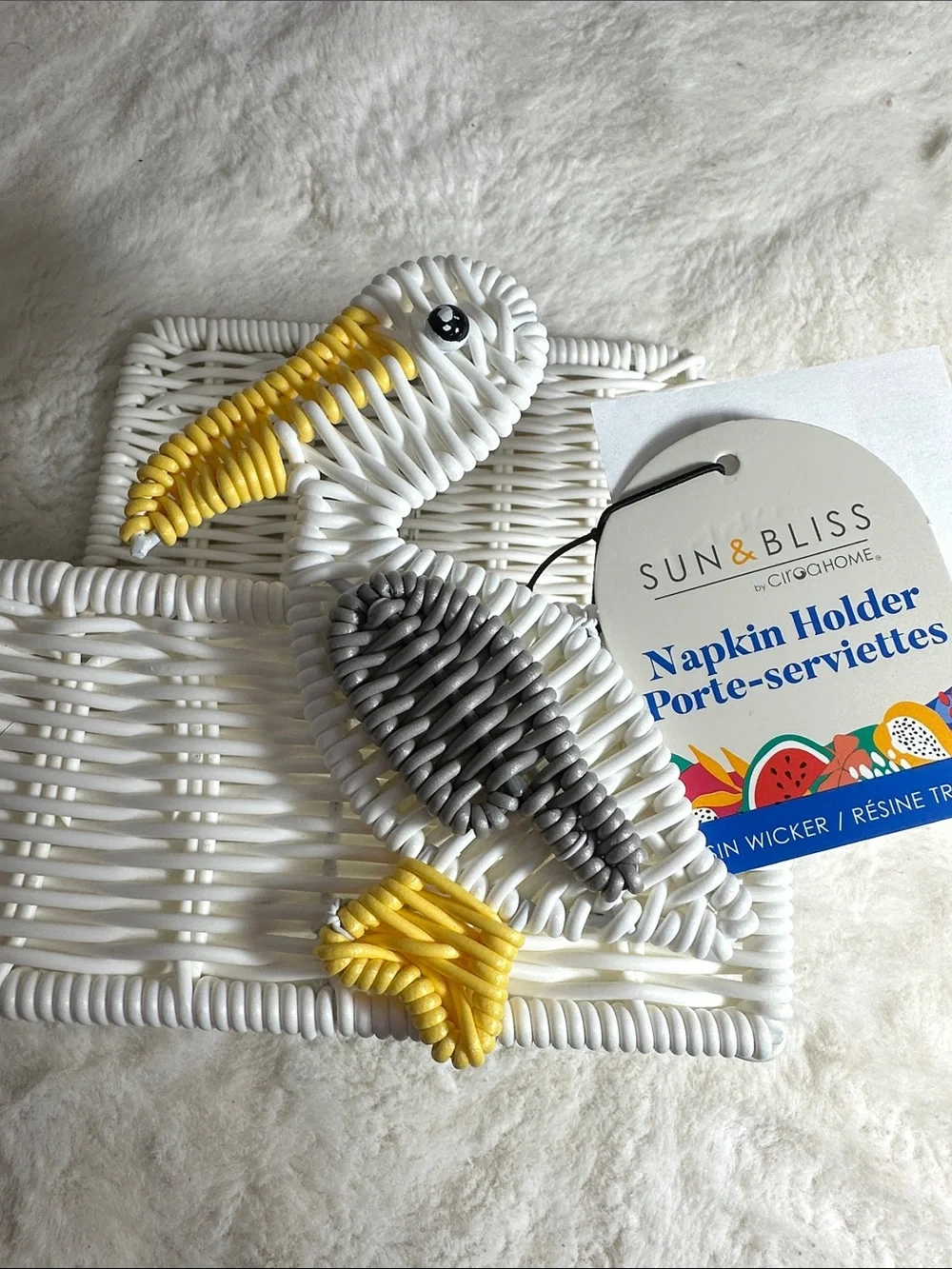 Circoa home resin pelican wicker napkin holder
